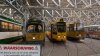 Verschillende trams in de tramremise